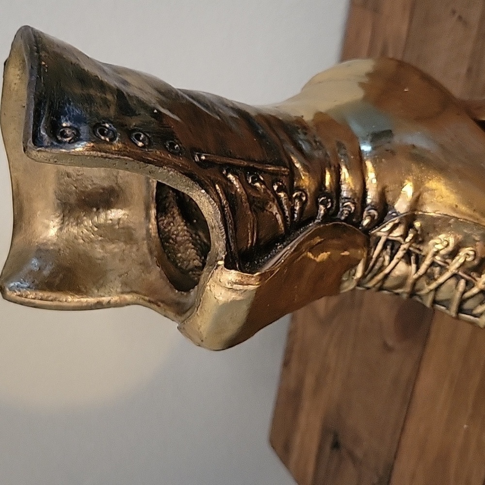 Vintage Brass Cast Victorian Era Style Boot Vase Planter Decor Display - Picture 12 of 12